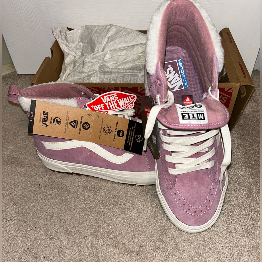 Vans 9.5 (Men) / 11 (Women ) Sk8-Hi MTE Suede Sherpa Lilas Sneaker Boot Winter